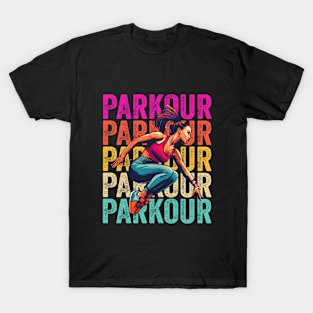 Parkour Girl Retro Vintage T-Shirt